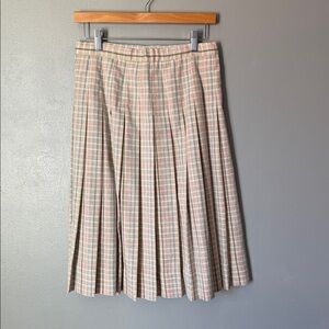 Vintage Pendleton Womens Plaid Pleated 60s Pastel Womens Skirt Academia Waist28”